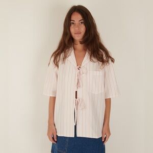 OperaSPORT Striped Tara Shirt in Coral/Lilac
